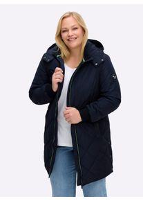 sheego Gro&szlig;e Gr&ouml;&szlig;en Steppjacke mit abnehmbarer Kapuze, tiefblau, Gr&ouml;&szlig;e 44 - Damen