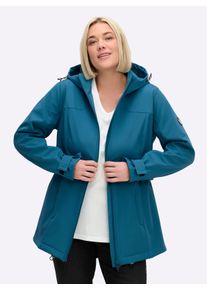 sheego Gro&szlig;e Gr&ouml;&szlig;en Softshelljacke mit Taillenregulierung, topas, Gr&ouml;&szlig;e 50 - Damen