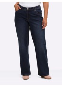 sheego Gro&szlig;e Gr&ouml;&szlig;en 5-Pocket-Jeans im weiten Palazzo-Schnitt, dark blue, Gr&ouml;&szlig;e 48 - Damen