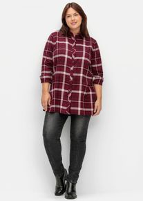 sheego Gro&szlig;e Gr&ouml;&szlig;en Hemdbluse mit Karomuster, weinrot-kariert, Gr&ouml;&szlig;e 44 - Damen