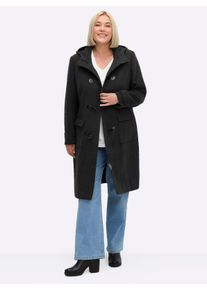 sheego Gro&szlig;e Gr&ouml;&szlig;en Wintermantel mit Wolle und Knebelverschl&uuml;ssen, anthrazit-meliert, Gr&ouml;&szlig;e 46 - Damen