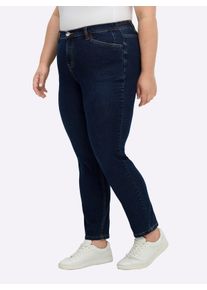 sheego Gro&szlig;e Gr&ouml;&szlig;en Jeans schmal, mit bequemem Oberschenkel, dark blue, Gr&ouml;&szlig;e 48 - Damen