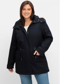 sheego Gro&szlig;e Gr&ouml;&szlig;en Parka mit Taillen-Gummizug, warm wattiert, nachtblau, Gr&ouml;&szlig;e 52 - Damen
