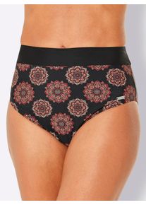 feel good sheego Gro&szlig;e Gr&ouml;&szlig;en Bikini-Slip im Druck-Dessin, schwarz-rot-bedruckt, Gr&ouml;&szlig;e 46 - Damen