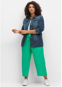 sheego Gro&szlig;e Gr&ouml;&szlig;en Jeansjacke in taillierter Form, blue denim, Gr&ouml;&szlig;e 56 - Damen