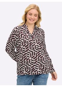 sheego Gro&szlig;e Gr&ouml;&szlig;en Tunika mit Grafik-Alloverdruck, schwarz-ecru-bedruckt, Gr&ouml;&szlig;e 50 - Damen