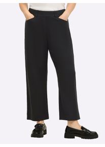 sheego Gro&szlig;e Gr&ouml;&szlig;en Culotte in Struktur-Optik, schwarz-gemustert, Gr&ouml;&szlig;e 56 - Damen