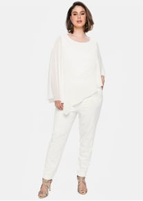 sheego Gro&szlig;e Gr&ouml;&szlig;en Jumpsuit im Lagenlook, offwhite, Gr&ouml;&szlig;e 52 - Damen
