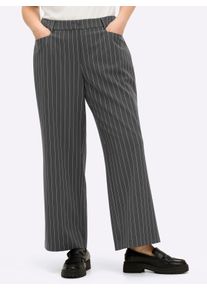 sheego Gro&szlig;e Gr&ouml;&szlig;en Hose weit, mit Nadelstreifen, graphit-hellgrau-gestreift, Gr&ouml;&szlig;e 50 - Damen