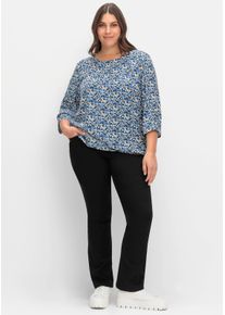 sheego Gro&szlig;e Gr&ouml;&szlig;en Bootcuthose mit Gummizug-Bund, schwarz, Gr&ouml;&szlig;e 56 - Damen