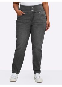 sheego Gro&szlig;e Gr&ouml;&szlig;en High-waist-Jeans mit schmalem Bein, anthrazit-grey-denim, Gr&ouml;&szlig;e 50 - Damen
