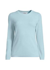 LANDS' END Kaschmir-Pullover mit rundem Ausschnitt, Damen,  Blau, Kaschmir, by Lands' End