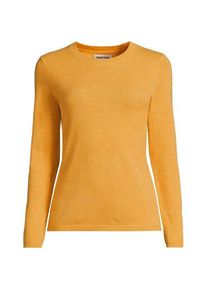 LANDS' END Kaschmir-Pullover mit rundem Ausschnitt, Damen,  Gelb, Kaschmir, by Lands' End