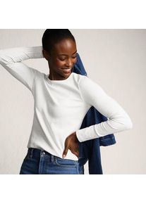 LANDS' END Langarmshirt aus mikrofeinem Baumwollripp, Damen,  Blau, Baumwolle/Elasthan, by Lands' End