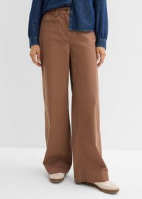 bonprix Twillhose, braun, Gr.40, Gerade geschnittene Hose mit mittelhohem Bund, 98% Baumwolle