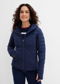 bonprix Wasserabweisende Hybridjacke mit Softshell- und Steppeins&auml;tzen, blau, Gr.38, Steppjacke aus verschiedenen Materialien