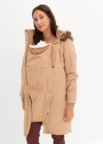 bonprix Wattierter 3-in-1 Umstands- und Tragemantel, braun, Gr.42, Warmer Steppmantel f&uuml;r die Schwangerschaft und danach