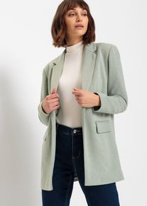 bonprix Langer Jersey-Blazer mit Taschen, gr&uuml;n, Gr.36, Modischer Jersey-Blazer mit leichten Schulter-Pads., aus Viskose