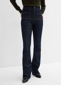 bonprix Bootcut-Jeans High Waist Bequembund, blau, Gr.46, Bootcut-Jeans High Waist, Bequembund, 82% Baumwolle