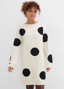 bonprix Oversize Strickkleid mit Punkten, beige, Gr.36/38 (S), Modisches Oversize-Strickkleid mit Punkten