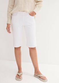 bonprix Stretch-Bermuda (2er Pack), wei&szlig;, Gr.46, Doppelpack: Stretch-Bermuda in Twill- und Jeansoptik mit elastischem Bund, Denim: 66% Baumwolle