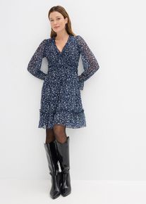 bonprix Minikleid aus feinem Mesh, blau, Gr.36/38 (S), Minikleid aus Mesh mit floralem Druck