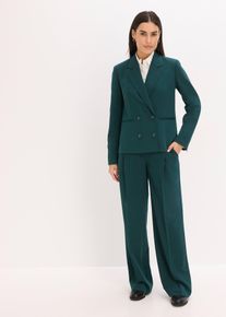 bonprix Hosenanzug, gr&uuml;n, Gr.40, modischer Zweiteiler - Blazer mit betonten Schultern und Hose mit elegant weitem Bein