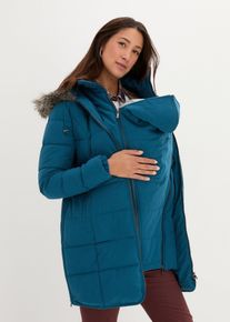 bonprix 3-in-1 warm wattierte Umstands- und Tragejacke, petrol, Gr.52, Wattierte Schwangerschaftsjacke f&uuml;r die Schwangerschaft und danach