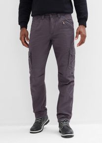 bonprix Relaxed Fit Cargohose Straight, grau, Gr.64, Angesagte Cargohose mit Rei&szlig;verschlussdetail und auffallenden Knieabn&auml;hern, aus 100% Baumwolle