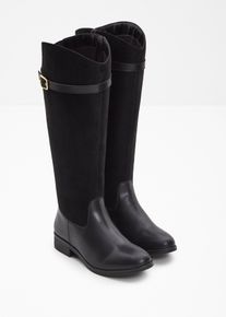 bonprix Weitschaftstiefel mit Schnalle, schwarz, Gr.41, Sch&ouml;ner Weitschaftstiefel mit dekorativer Schnalle