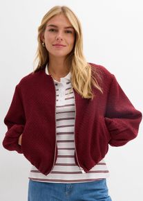 bonprix Blouson aus softem Boucl&eacute;garn, rot, Gr.42, Mit Rei&szlig;verschluss und Futter