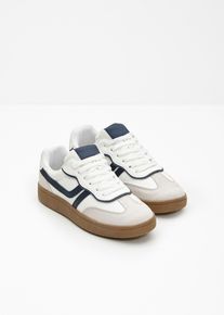 bonprix Sneaker im Retrolook, wei&szlig;, Gr.42, Modischer Sneaker im Casual-Look, aus Vegan