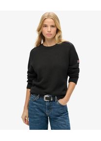 Superdry Damen Lockerer Strick-pullover mit Rundhalsausschnitt Dunkelgrau - Gr&ouml;&szlig;e: 36 21032275006496Q4030