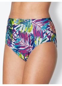 feel good sheego Gro&szlig;e Gr&ouml;&szlig;en Bikini-Slip mit Raffung, lagune-gemustert, Gr&ouml;&szlig;e 44 - Damen