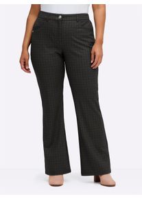 sheego Gro&szlig;e Gr&ouml;&szlig;en Bootcuthose mit Jacquard-Kacheldruck, graphit-grau-gemustert, Gr&ouml;&szlig;e 56 - Damen