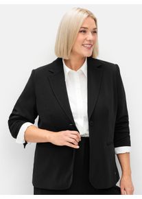 sheego Gro&szlig;e Gr&ouml;&szlig;en Blazer mit Reverskragen, schwarz, Gr&ouml;&szlig;e 48 - Damen