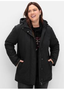 sheego Gro&szlig;e Gr&ouml;&szlig;en Parka in Oversize-Form, schwarz, Gr&ouml;&szlig;e 44 - Damen