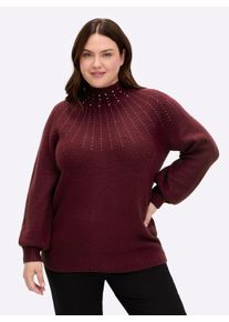 sheego by Joe Browns sheego Gro&szlig;e Gr&ouml;&szlig;en Pullover, bordeaux, Gr&ouml;&szlig;e 52/54 - Damen