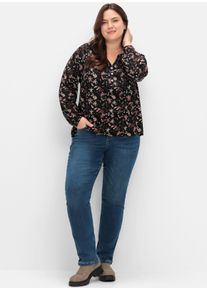 sheego Gro&szlig;e Gr&ouml;&szlig;en Tunika im Doppelpack, aubergine + schwarz-gemustert, Gr&ouml;&szlig;e 48 - Damen