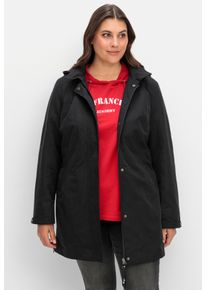 sheego Gro&szlig;e Gr&ouml;&szlig;en Parka in wasserabweisender Qualit&auml;t, schwarz, Gr&ouml;&szlig;e 44 - Damen