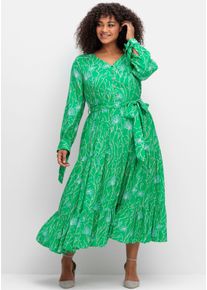 sheego by Joe Browns sheego Gro&szlig;e Gr&ouml;&szlig;en Maxikleid mit filigranem Druck, gr&uuml;n, Gr&ouml;&szlig;e 56 - Damen