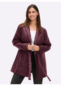 sheego Gro&szlig;e Gr&ouml;&szlig;en Jacke in Blazer-Optik, mit Bindeband, burgund, Gr&ouml;&szlig;e 48 - Damen
