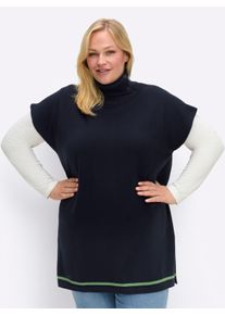 sheego Gro&szlig;e Gr&ouml;&szlig;en Pullunder in Longform, tiefblau, Gr&ouml;&szlig;e 44/46 - Damen