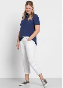 sheego Gro&szlig;e Gr&ouml;&szlig;en 7/8-Hose in schmaler Form, aus Twill, wei&szlig;, Gr&ouml;&szlig;e 54 - Damen