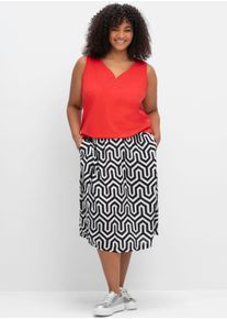 sheego Gro&szlig;e Gr&ouml;&szlig;en Tanktop mit V-Ausschnitt und Zierknopfleiste, rot, Gr&ouml;&szlig;e 50 - Damen