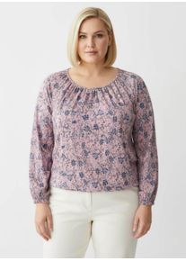 sheego Gro&szlig;e Gr&ouml;&szlig;en Schlupfbluse in Bl&uuml;ten-Dessin, rosenquarz-marine-bedruckt, Gr&ouml;&szlig;e 50 - Damen