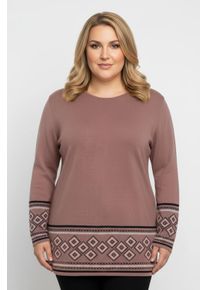 sheego Gro&szlig;e Gr&ouml;&szlig;en Longpullover weich wie Kaschmir, rosenholz-marine, Gr&ouml;&szlig;e 50 - Damen