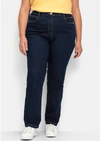sheego Gro&szlig;e Gr&ouml;&szlig;en 5-Pocket-Jeans mit seitlichem Dehnbund, dark blue, Gr&ouml;&szlig;e 50 - Damen