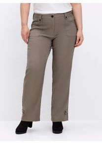sheego Gro&szlig;e Gr&ouml;&szlig;en Hose in weiter Form, b&uuml;gelfreie Koffer-Qualit&auml;t, taupe, Gr&ouml;&szlig;e 52 - Damen