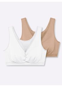 w&auml;schepur sheego Gro&szlig;e Gr&ouml;&szlig;en Bustier mit doppeltem Softbund, camel + champagner, Gr&ouml;&szlig;e 44 - Damen